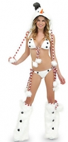 YYJ белом бикини женские снеговик Christmas Party костюм