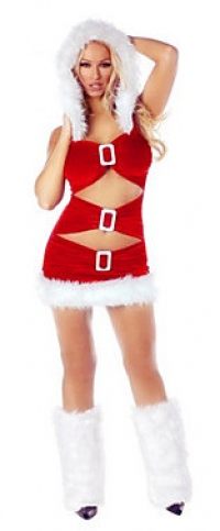 Красный сексуальный YYJ Hoodie женщин Christmas Party Костюм Костюм